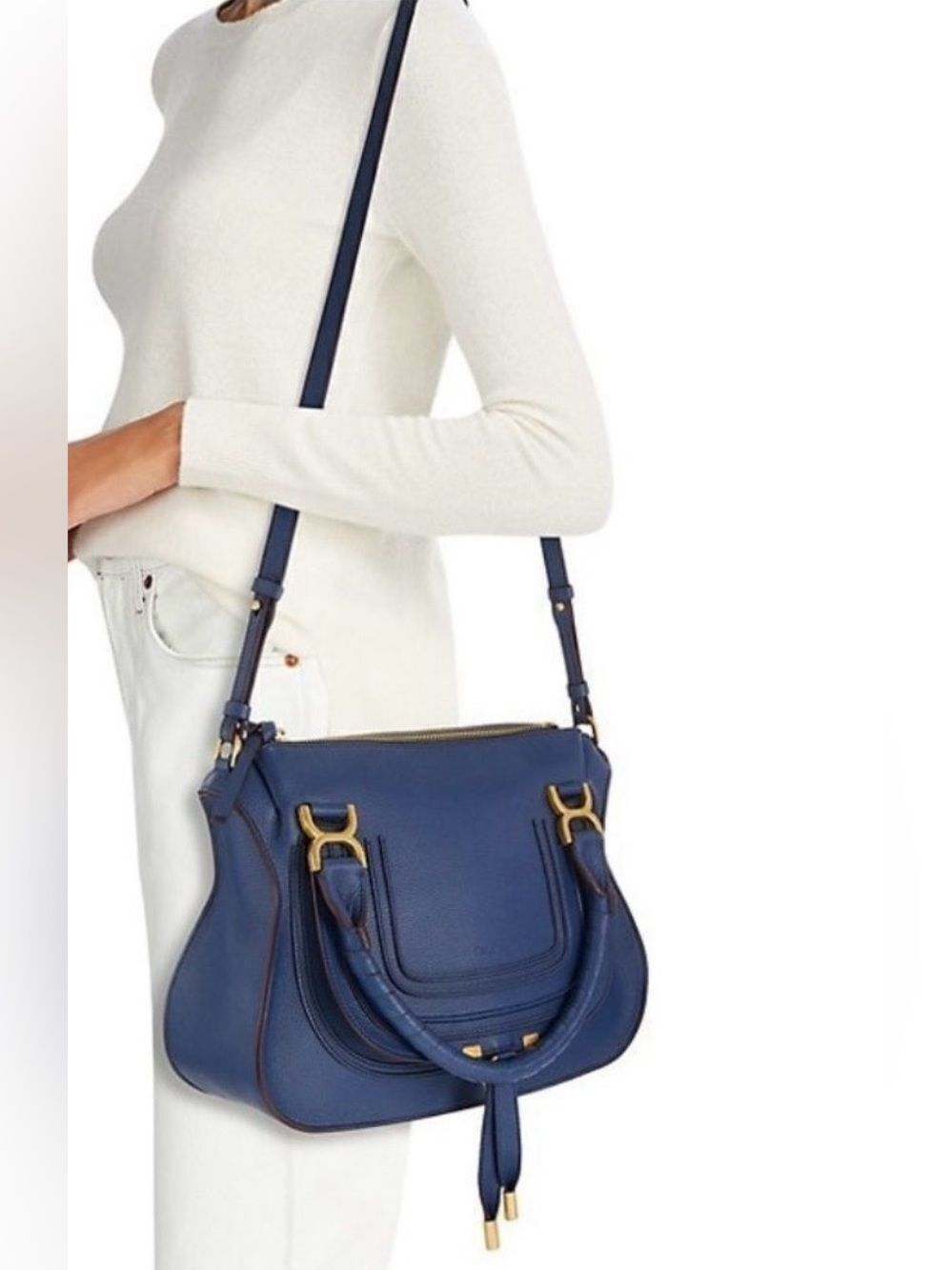 Chloe Marcie bag in Sea Water Blue Size Medium